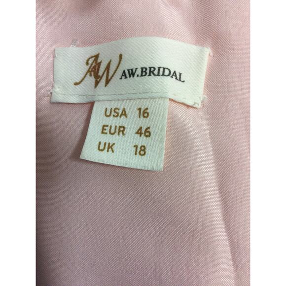 FORMAL AW  SZ 16 2x plus pearl pink satin Etta bridesmaid party dress NEW b94 - Picture 6 of 9